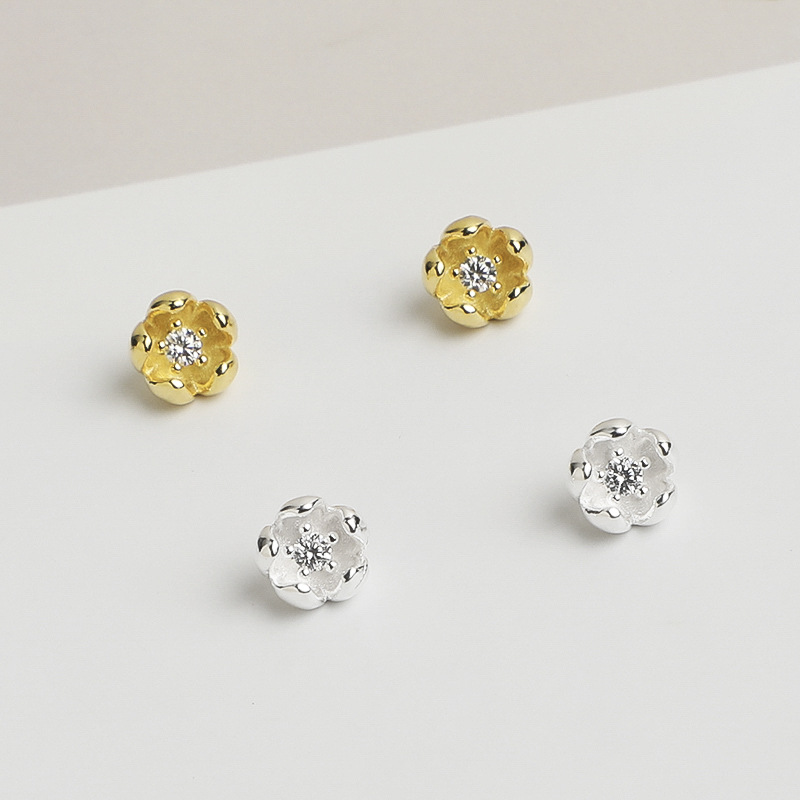 Jewelry Making In La - 925 Sterling zilveren mini-bloembedel met zirkonia,